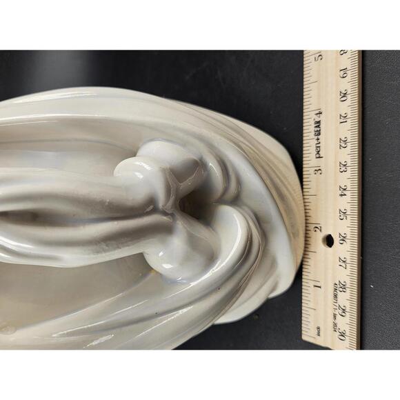 Vintage 1995 Ceramic Madonna Praying Figurine Mid Century Modern 10In Tall - Picture 3 of 13